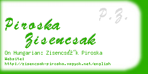 piroska zisencsak business card